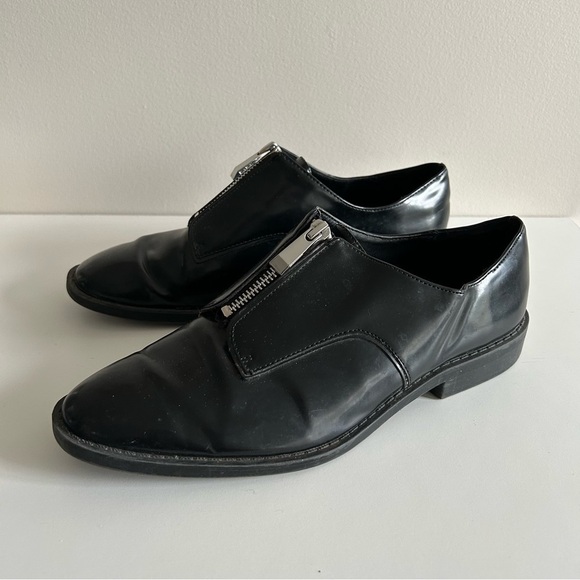 ZARA Black Half Zip Shoes Size 39 - Picture 1 of 7